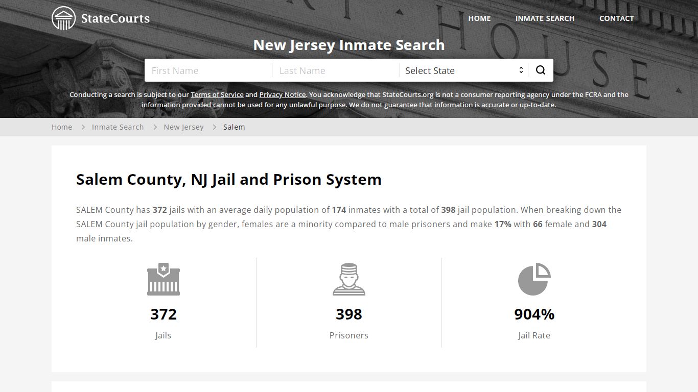 Salem County, NJ Inmate Search - StateCourts